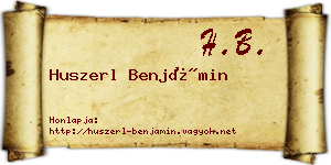 Huszerl Benjámin névjegykártya