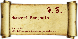 Huszerl Benjámin névjegykártya